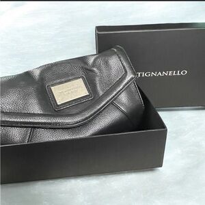 Tignanello Black Leather Crossbody Bag